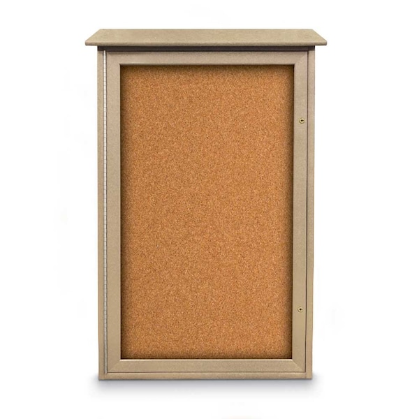 Indoor Enclosed Combo Board, 72"x36", Satin Frame/Black & Rubber